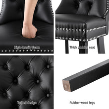 Load image into Gallery viewer, 1 Set of 2 Artiss Dining Chairs Black Leather