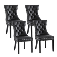 Load image into Gallery viewer, 1 Set of 4 Artiss Dining Chairs Black Leather