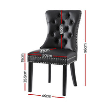 Load image into Gallery viewer, 1 Set of 4 Artiss Dining Chairs Black Leather