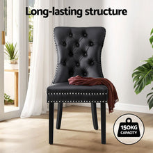 Load image into Gallery viewer, 1 Set of 4 Artiss Dining Chairs Black Leather