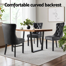 Load image into Gallery viewer, 1 Set of 4 Artiss Dining Chairs Black Leather