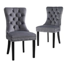 Load image into Gallery viewer, 1 Set of 2 Artiss Dining Chairs Grey Velvet