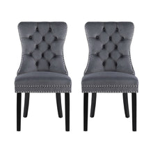 Load image into Gallery viewer, 1 Set of 2 Artiss Dining Chairs Grey Velvet