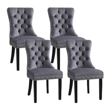 Load image into Gallery viewer, 1 Set of 4 Artiss Dining Chairs Grey Velvet