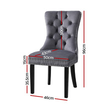 Load image into Gallery viewer, 1 Set of 4 Artiss Dining Chairs Grey Velvet
