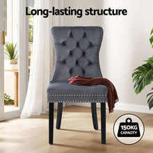 Load image into Gallery viewer, 1 Set of 4 Artiss Dining Chairs Grey Velvet