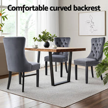 Load image into Gallery viewer, 1 Set of 4 Artiss Dining Chairs Grey Velvet