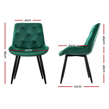 Load image into Gallery viewer, Artiss Dining Chairs Set of 4 Velvet Diamond Tufted Green