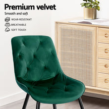 Load image into Gallery viewer, Artiss Dining Chairs Set of 4 Velvet Diamond Tufted Green