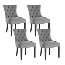 Load image into Gallery viewer, Artiss Dining Chairs Set of 4 Velvet French Provincial Grey