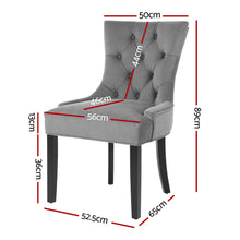 Load image into Gallery viewer, Artiss Dining Chairs Set of 4 Velvet French Provincial Grey