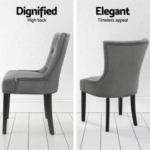 Artiss Dining Chairs Set of 4 Velvet French Provincial Grey