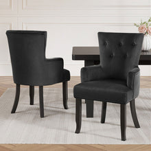 Load image into Gallery viewer, 2x Artiss Dining Chairs Velvet French Provincial Armchair Black
