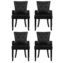 Load image into Gallery viewer, 4x Artiss Dining Chairs Velvet French Provincial Armchair Black