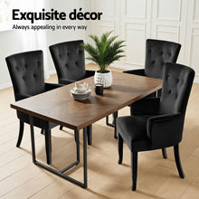 Load image into Gallery viewer, 4x Artiss Dining Chairs Velvet French Provincial Armchair Black