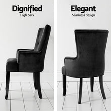 Load image into Gallery viewer, 4x Artiss Dining Chairs Velvet French Provincial Armchair Black