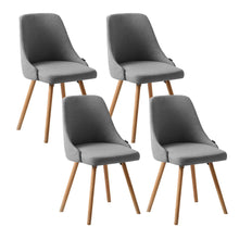 Load image into Gallery viewer, Artiss Dining Chairs Set of 4 Fabric Wooden Grey