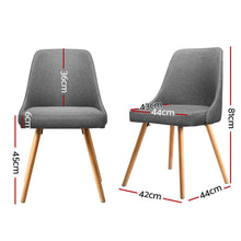 Load image into Gallery viewer, Artiss Dining Chairs Set of 4 Fabric Wooden Grey