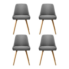 Load image into Gallery viewer, Artiss Dining Chairs Set of 4 Fabric Wooden Grey