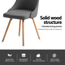 Load image into Gallery viewer, Artiss Dining Chairs Set of 4 Fabric Wooden Grey