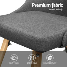 Load image into Gallery viewer, Artiss Dining Chairs Set of 4 Fabric Wooden Grey
