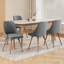 Load image into Gallery viewer, Artiss Dining Chairs Set of 4 Fabric Wooden Grey