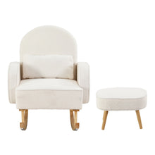 Load image into Gallery viewer, Artiss Armchair Rocking Chair Ottoman Lounge Footrest Round Nursing Boucle White