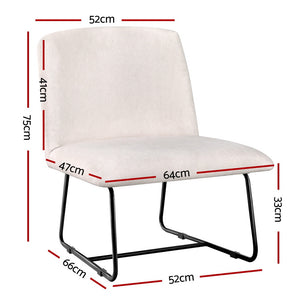 Artiss Accent Chair Armchair Cross Leg Beige