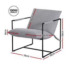 Load image into Gallery viewer, Artiss Armchair Lounge Chair Sling Grey