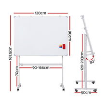 Load image into Gallery viewer, 90x120cm Standing Whiteboard with Wheels Magnetic Double-Sided Erase Board