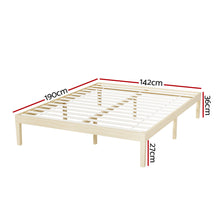 Load image into Gallery viewer, Bed Frame Double Size Wooden Base Mattress Platform Timber Pine BRUNO