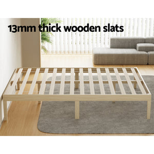 Bed Frame Double Size Wooden Base Mattress Platform Timber Pine BRUNO