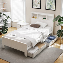 Load image into Gallery viewer, Artiss Bed Frame King Single Size Wooden with 2 Storage Drawers White