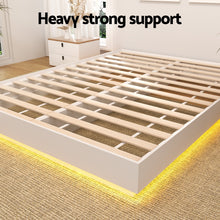 Load image into Gallery viewer, Artiss Double Bed Frame with 16Colour Led Light Wooden Platform Bed Base DAYGLOW