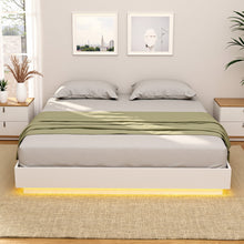 Load image into Gallery viewer, Artiss Double Bed Frame with 16Colour Led Light Wooden Platform Bed Base DAYGLOW