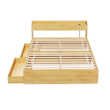 Load image into Gallery viewer, Artiss Bed Frame Double Size with Charging Ports and 2 Drawers AURA