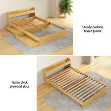 Load image into Gallery viewer, Artiss Bed Frame Double Size with Charging Ports and 2 Drawers AURA