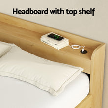 Load image into Gallery viewer, Artiss Bed Frame Queen Size with Charging Ports and 2 Drawers AURA