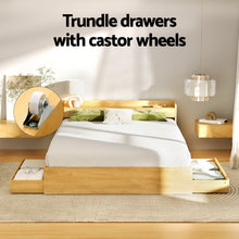 Load image into Gallery viewer, Artiss Bed Frame Queen Size with Charging Ports and 2 Drawers AURA