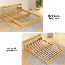 Load image into Gallery viewer, Artiss Bed Frame Queen Size with Charging Ports and 2 Drawers AURA
