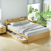 Load image into Gallery viewer, Artiss Bed Frame Queen Size with Charging Ports and 2 Drawers AURA