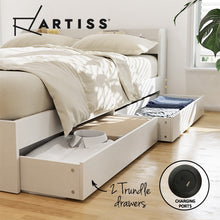 Load image into Gallery viewer, Artiss Bed Frame Single Size with Charging Ports and 2 Drawers AURA