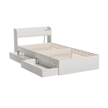 Load image into Gallery viewer, Artiss Bed Frame Single Size with Charging Ports and 2 Drawers AURA