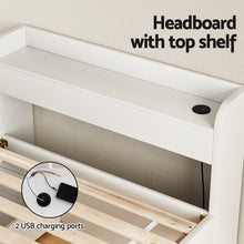 Load image into Gallery viewer, Artiss Bed Frame Single Size with Charging Ports and 2 Drawers AURA