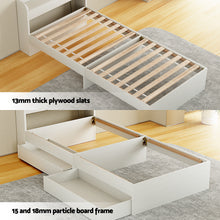 Load image into Gallery viewer, Artiss Bed Frame Single Size with Charging Ports and 2 Drawers AURA