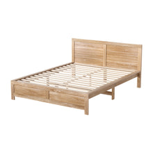 Load image into Gallery viewer, Artiss Bed Frame Double Size Wooden Acacia Wood OATMEAL