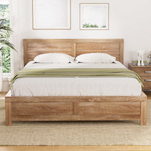 Load image into Gallery viewer, Artiss Bed Frame Double Size Wooden Acacia Wood OATMEAL