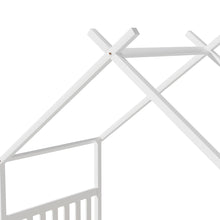 Load image into Gallery viewer, Artiss Bed Frame Wooden Base Kids Single Timber House Beds White