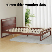 Load image into Gallery viewer, Bed Frame Queen Size Wooden Walnut WITTON