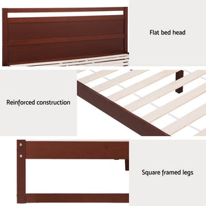 Bed Frame Queen Size Wooden Walnut WITTON